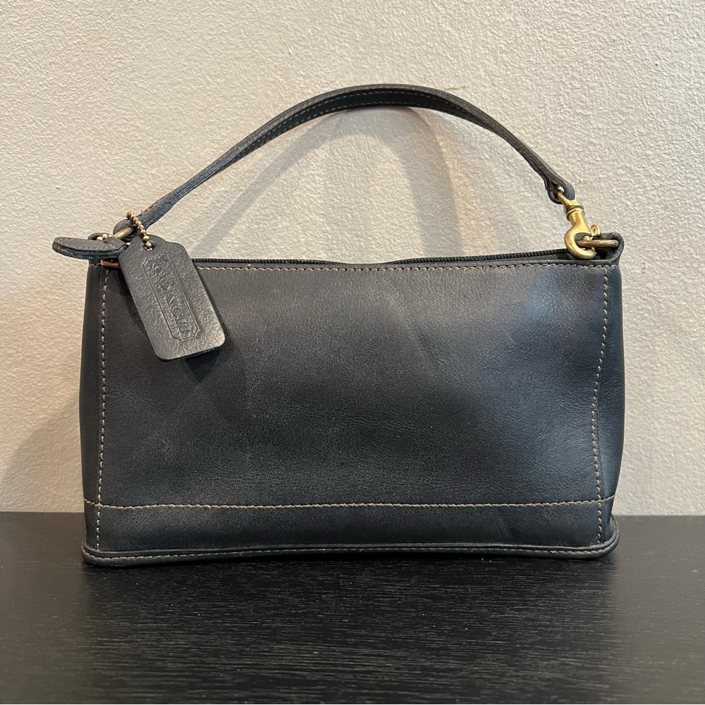 Vintage COACH 9311 Bleecker Demi Mini Hand Pouch Purse Wristlet Black Leather - Picture 3 of 10